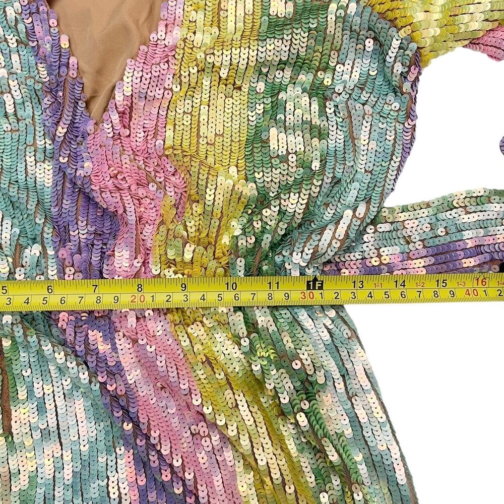Show Me Your Mumu Wear Me Out Dress in Rainbow Stripe Sequins size Small - Picture 12 of 13